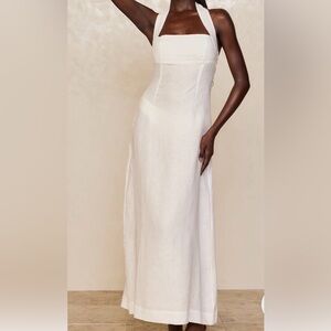 Elegant White Halter Maxi Dress